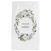 Wit en Goud Waterverf Bloemen Bruiloft Klein Cadeauzakje (Voorkant)