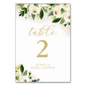 Wit en Goud Waterverf Floral Gepersonaliseerd Kaart (Voorkant)