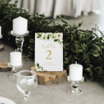 Wit en Goud Waterverf Floral Gepersonaliseerd Kaart<br><div class="desc">Deze prachtige florale nummerkaart is voorzien van waterverf bloemen en uw aangepaste tekst aan beide zijden van de kaart. Gebruik de sjabloon om uw gegevens in te vullen. De functie "Pas verder aan" kan worden gebruikt om het lettertype (grootte, stijl, kleur) te wijzigen, meer tekstreeksen toe te voegen of de...</div>
