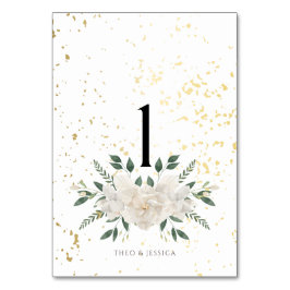 Wit en Goud We Do Table Number Kaart