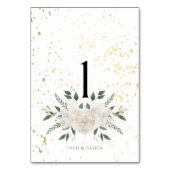 Wit en Goud We Do Table Number Kaart (Voorkant)