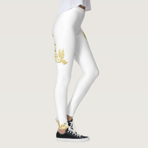 Wit en goud Zazzle_Growshop. Leggings