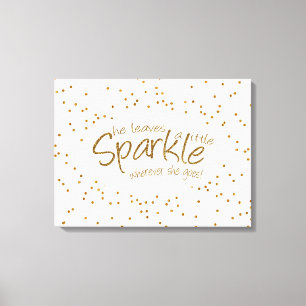 Wit en goud Ze laat een kleine vlek achter Canvas Afdruk