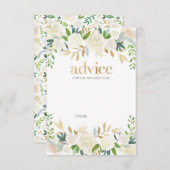 Wit en goudbloemen baby shower advieskaarten advieskaart (Voorkant / Achterkant)