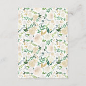 Wit en goudbloemen baby shower advieskaarten advieskaart (Achterkant)