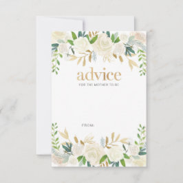 Wit en goudbloemen baby shower advieskaarten advieskaart