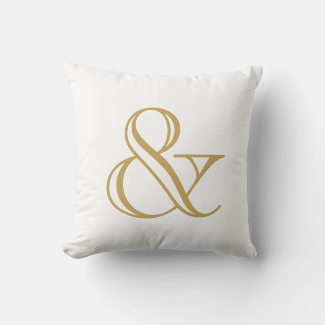 Wit En Gouden Ampersand Kussen (Voorkant)