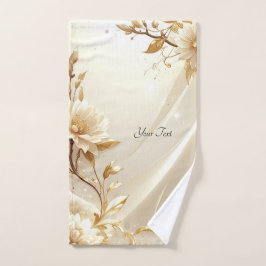 Wit en Gouden Bloemen Handdoeken Set