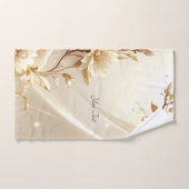 Wit en Gouden Bloemen Handdoeken Set (Handdoek)