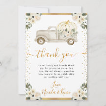 Wit en gouden bloemenkurkentruck herfstbruiloft
