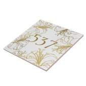 Wit en gouden boho decoratieve huisnummerschild tegeltje (Zijkant)