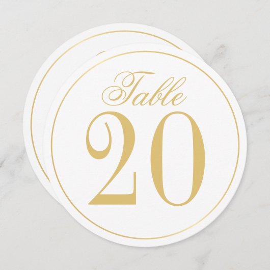 Wit en gouden bruiloft Kaart (Voorkant / Achterkant)