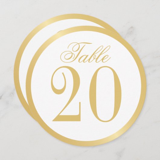 Wit en gouden bruiloft Kaart (Voorkant / Achterkant)