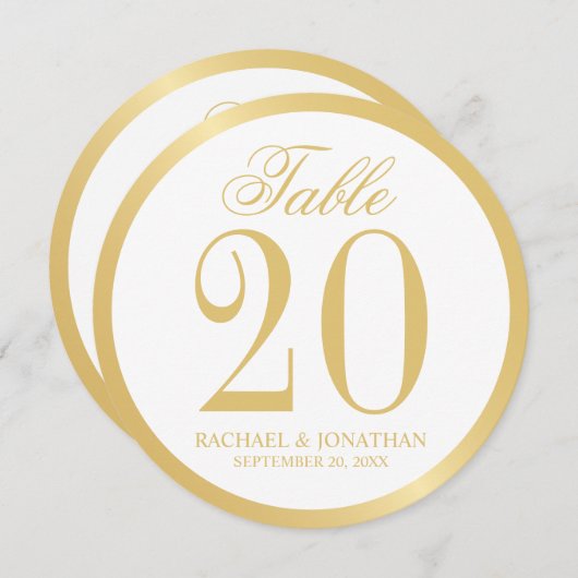 Wit en gouden bruiloft Kaart (Voorkant / Achterkant)