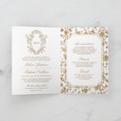 Wit en Gouden Chinees Aangelegde Wapen QR Code Tro (Binnen)