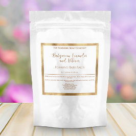 Wit en Gouden Folie Badzouten Zaklabel Sparkling Wijnetiket