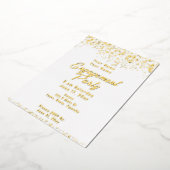 Wit en Gouden Folie Verlovingsfeest Folie Uitnodiging (Gedraaid)