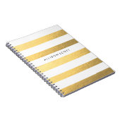 Wit en gouden gepersonaliseerde notitieboek (Rechterzijde)