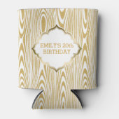 Wit en gouden Glitter Textuur Print Blikjeskoeler (Voorkant)