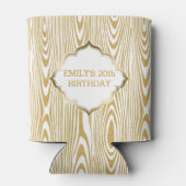 Wit en gouden Glitter Textuur Print Blikjeskoeler (Achterkant)