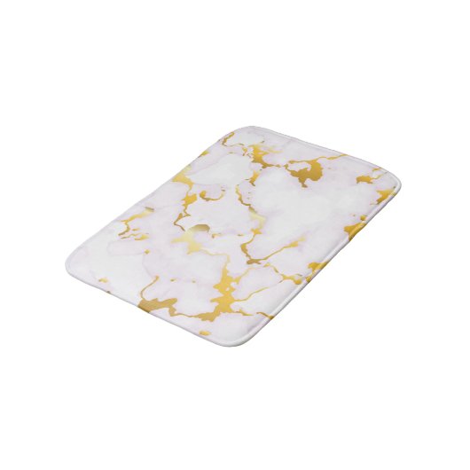 Wit en gouden marmer badmat (Gekanteld)