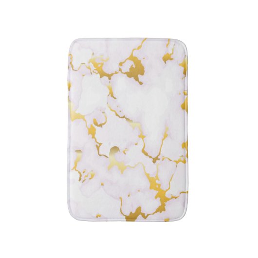 Wit en gouden marmer badmat (Voorkant Verticaal)