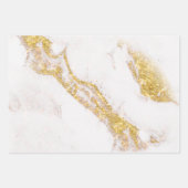 Wit en gouden marmer  inpakpapier vel (Voorkant 3)
