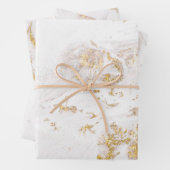 Wit en gouden marmer  inpakpapier vel (In situ)