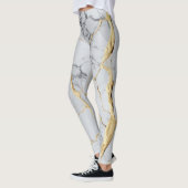 Wit en gouden marmer leggings (Links)