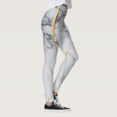 Wit en gouden marmer leggings (Rechts)