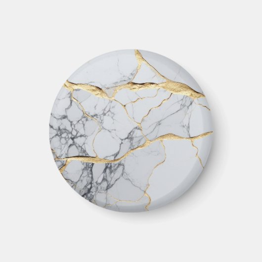 Wit en gouden marmer magneet (Voorkant)