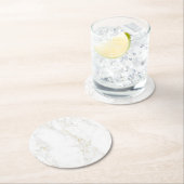 wit en gouden marmer ronde kartonnen onderzetter (Insitu)