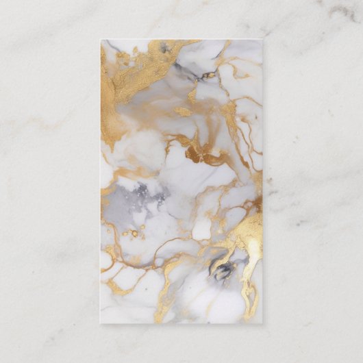 Wit en gouden marmeren effect modern visitekaartje (Achterkant)