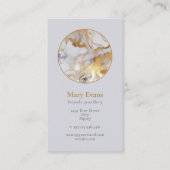 Wit en gouden marmeren effect modern visitekaartje (Voorkant)