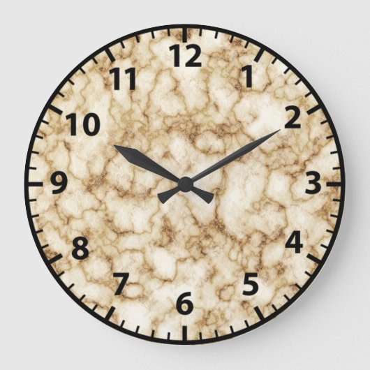 Wit en gouden marmeren granieten wandklok (Voorkant)