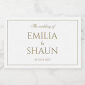 Wit en Gouden Mini Fizz Flesetiket Sparkling Wijnetiket (Enkel label)