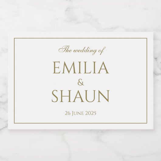 Wit en Gouden Mini Fizz Flesetiket Sparkling Wijnetiket (Enkel label)