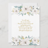 Wit en gouden punsettia Kerstmis Baby shower Kaart (Achterkant)