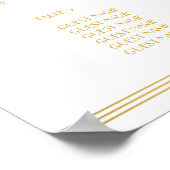Wit en gouden trouwstoelindeling poster 16x20 (Hoek)