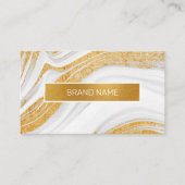 Wit en Goudfolie Abstracte Custom Logo Visitekaartje (Voorkant)