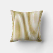 Wit en Goudfolie Gestreept Monogram & Initiaal Kussen (Achterkant)