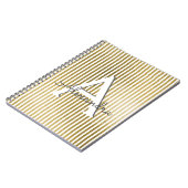 Wit en Goudfolie Gestreept Monogram & Initiaal Notitieboek (Linkerzijde)