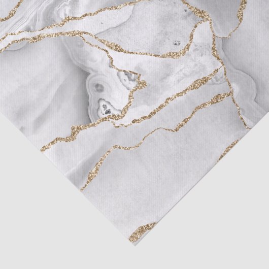Wit en goudglitteraglaat abstract tissuepapier (Detail)