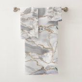 Wit en goudglitteraglaat bad handdoek (Insitu)