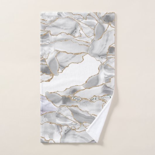 Wit en goudglitteraglaat bad handdoek (Handdoek)