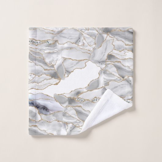 Wit en goudglitteraglaat bad handdoek (Wasdoekje)
