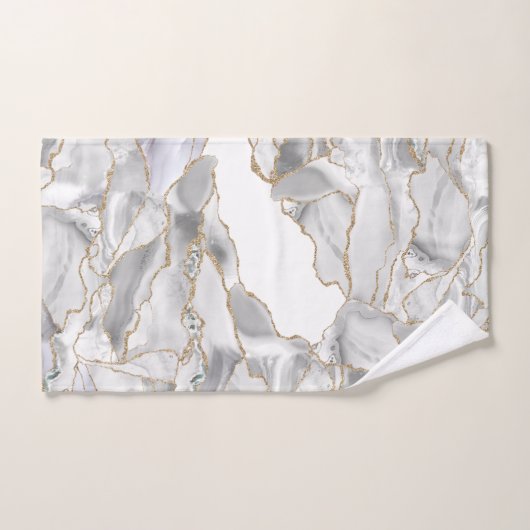 Wit en goudglitteraglaat bad handdoek (Handdoek)