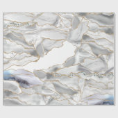 Wit en goudglitteraglaat cadeaupapier (Vlak)