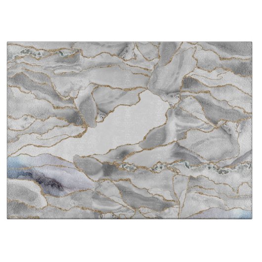 Wit en goudglitteraglaat snijplank (Voorkant)