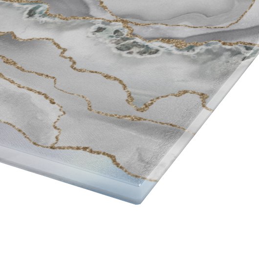 Wit en goudglitteraglaat snijplank (Hoek)